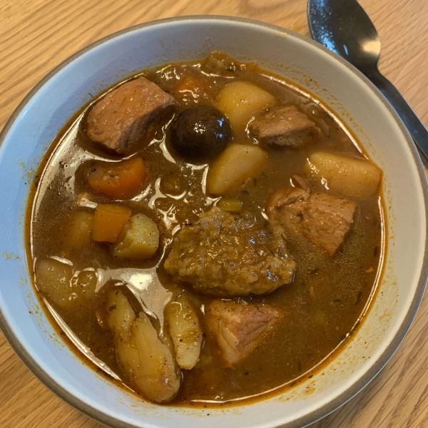 Pork Rib Stew with Sage Cornmeal Dumplings