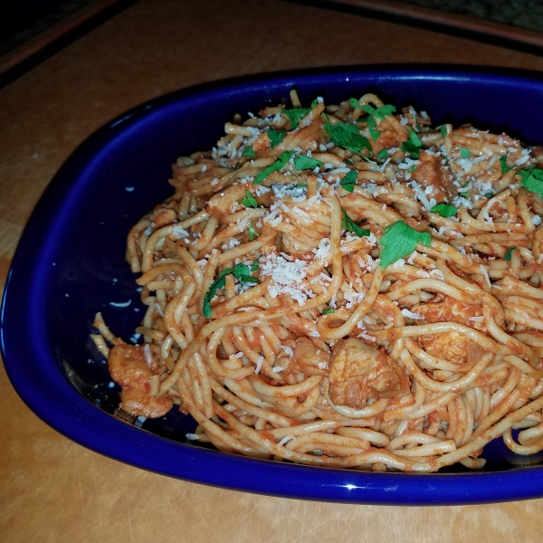 Portuguese Chicken and Spaghetti