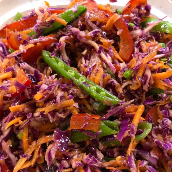 Snow Pea and Napa Cabbage Slaw