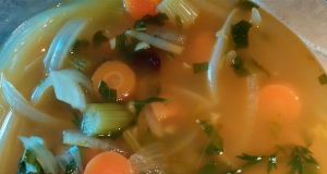 Vegan Carrot-Top Vegetable Soup