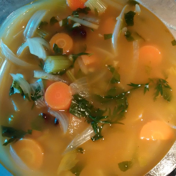 Vegan Carrot-Top Vegetable Soup