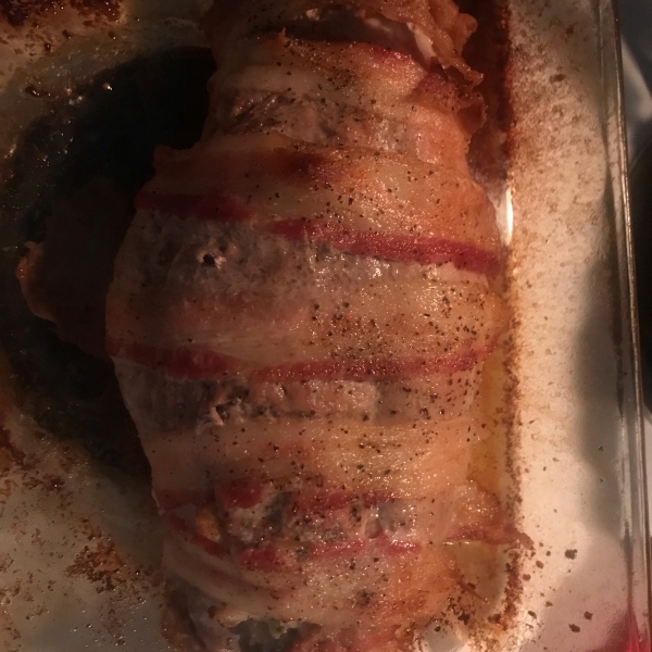 Bacon Wrapped Stuffed Pork Tenderloin