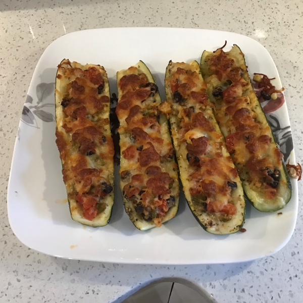 Nat's Shrimp and Veggie Stuffed Zucchini