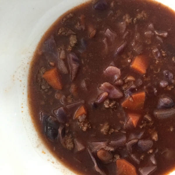 Beef and Red Cabbage Soup