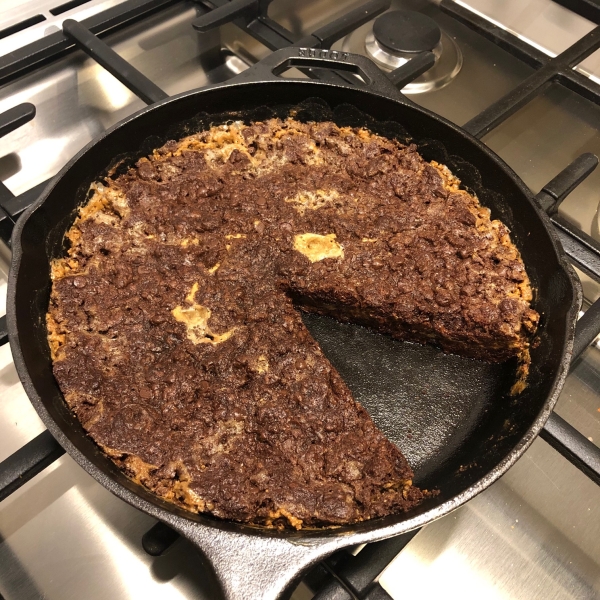 Vegan Double Chocolate-Peanut Butter Skillet Cookie