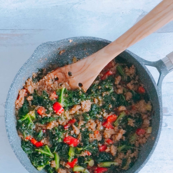 Cooked Kale Salad with Quinoa