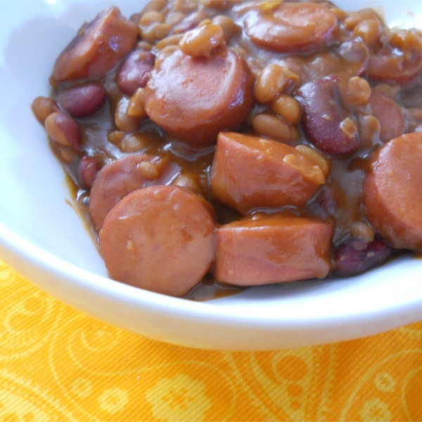 Blame the Dog Bean Casserole (Kielbasa and Bean Dish)