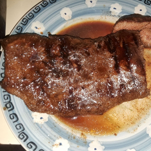 Flat Iron Steak with Three Pepper Rub