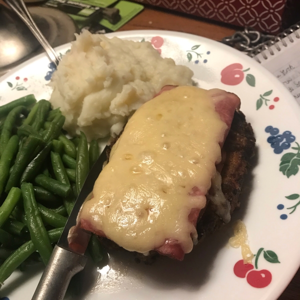 Keto Open-Faced Chicken Cordon Bleu