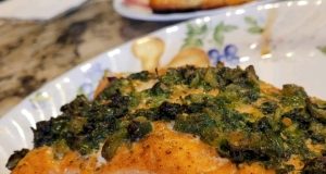 Grilled Salmon with Cilantro Sauce