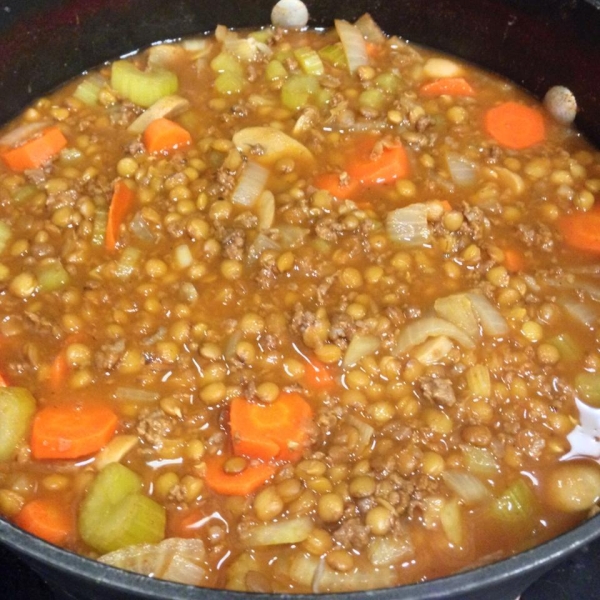 Beefy Lentil Vegetable Soup