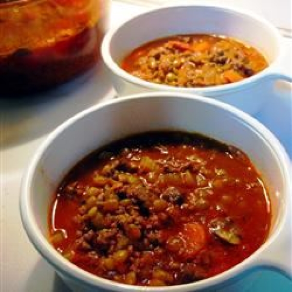 Beefy Lentil Vegetable Soup