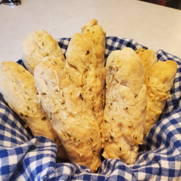 Two-Ingredient Dough Garlic Parmesan Breadsticks