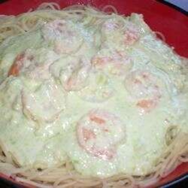 Shrimp in Avocado Cream Sauce