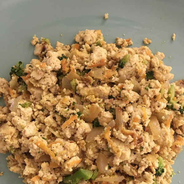 Vegan Tofu Scramble with Mushrooms