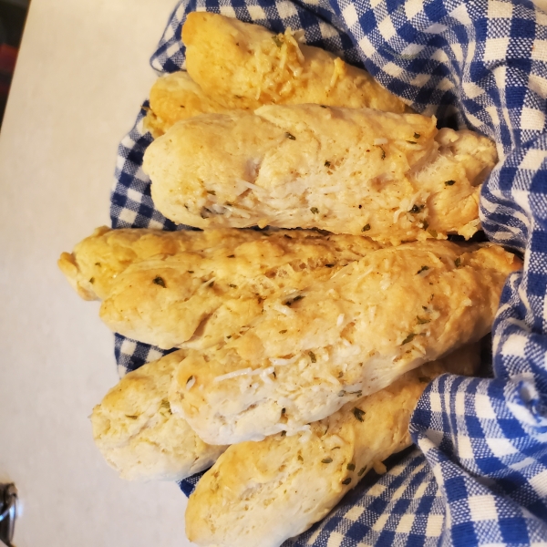 Two-Ingredient Dough Garlic Parmesan Breadsticks