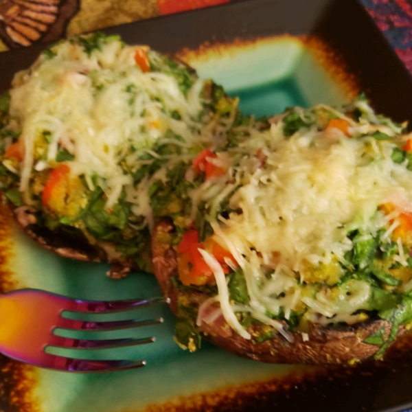 Spinach Stuffed Portobello Mushrooms