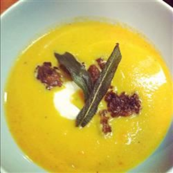 Butternut Squash Soup With Sage and Sausage