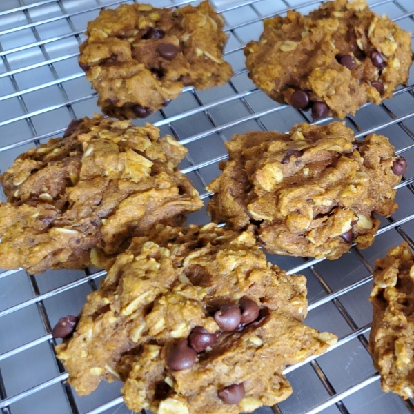 Healthy Vegan Pumpkin Oat Chocolate Chip Cookies