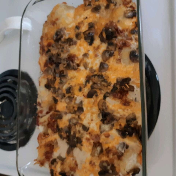 Pierogie and Mushroom Casserole