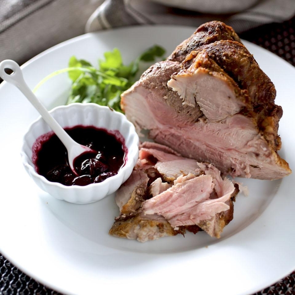 Roast Pork with Blueberry Port Sauce