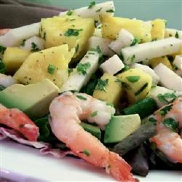 Jicama and Pineapple Salad in a Cilantro Vinaigrette