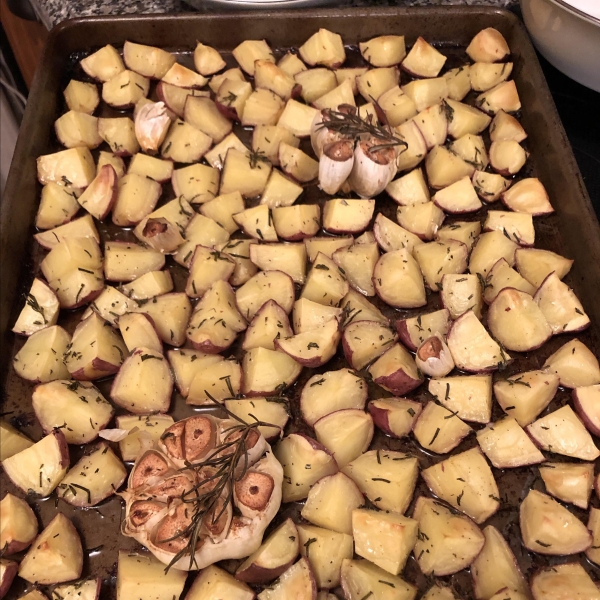 Rosemary Potatoes with Roasted Heads of Garlic