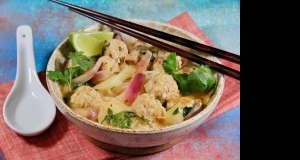 Thai Chicken Meatball Noodle Soup