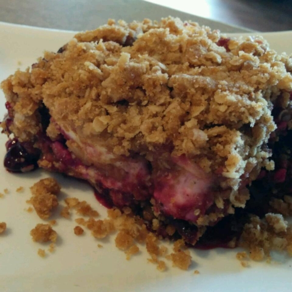 Saskatoon Berry Cream Cheese Crumb Cake