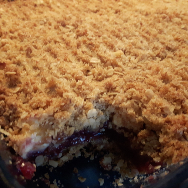 Saskatoon Berry Cream Cheese Crumb Cake