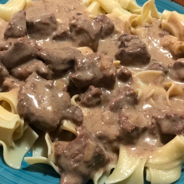 Creamy Beef Tips with Egg Noodles