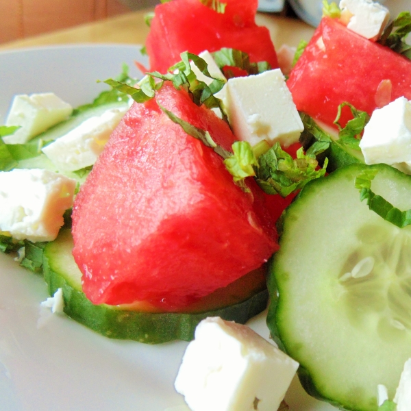 Watermelon Cucumber Salad