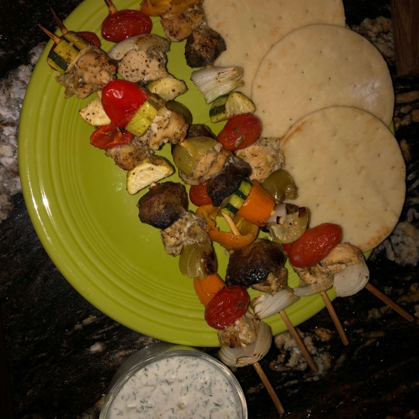 Greek Island Chicken Shish Kebabs