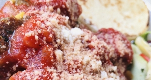 Lamb Meatballs Over Tandoori Naan