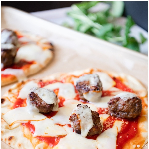 Lamb Meatballs Over Tandoori Naan