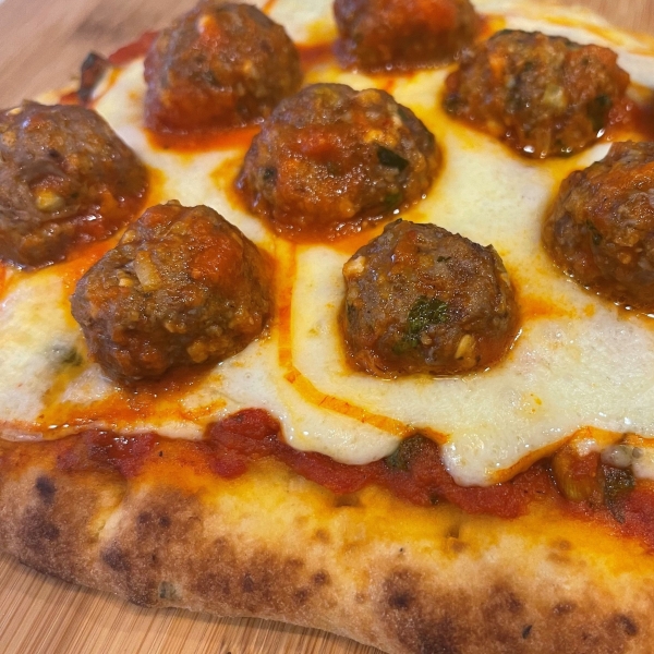 Lamb Meatballs Over Tandoori Naan