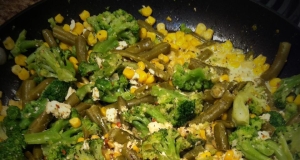 Broccoli, Corn, and Green Bean Saute