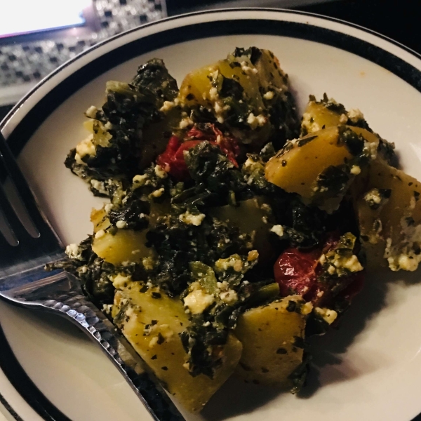 Herbed Greek Roasted Potatoes with Feta Cheese