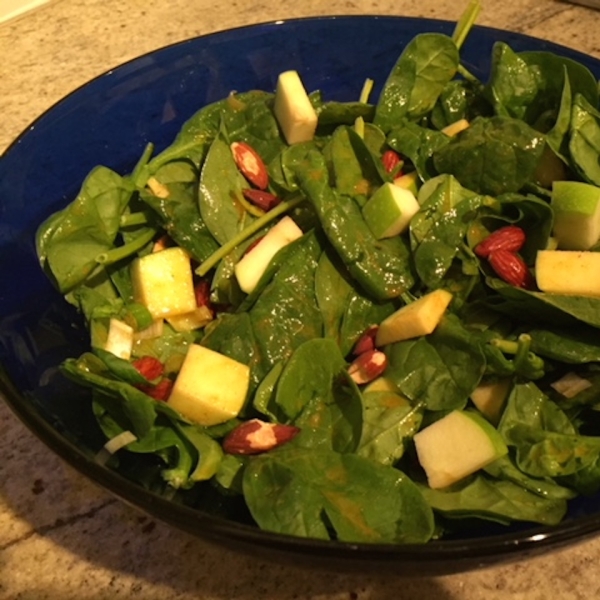 Green Apple Curried Spinach Salad