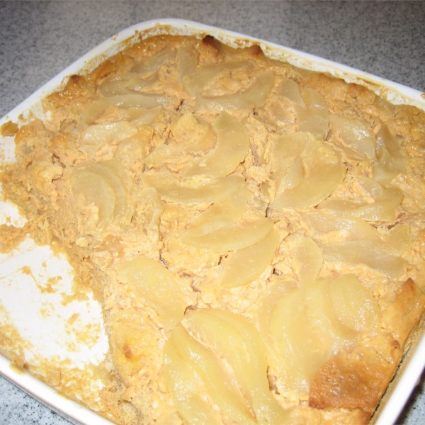 Sweet Potato, Pear and Pineapple Bread Pudding