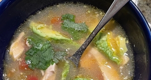 Avocado Soup with Chicken and Lime