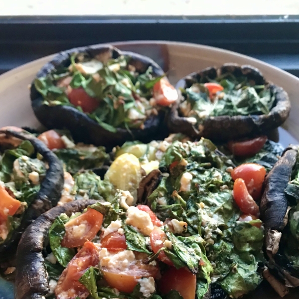 Stuffed Portobello Mushrooms with Spinach and Feta