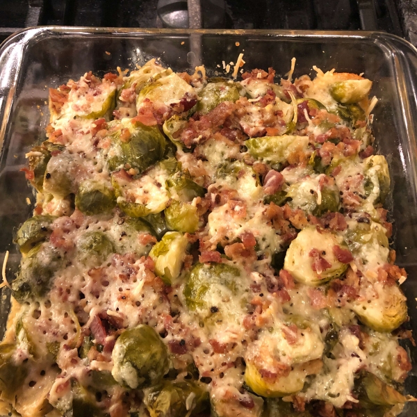 Creamy Parmesan Brussels Sprouts