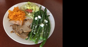 Broiled Asparagus with Goat Cheese