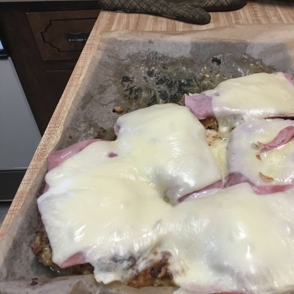 Keto Open-Faced Chicken Cordon Bleu