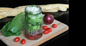Greek Mason Jar Steak Salad