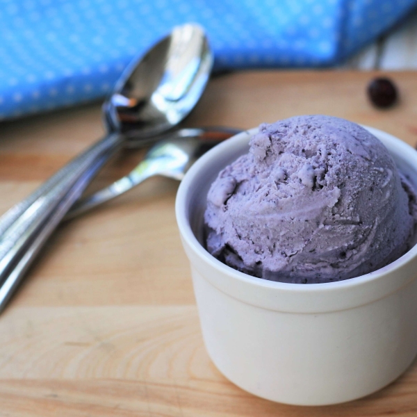 Keto No-Churn Blueberry-Maple Ice Cream