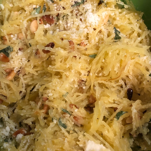 Spaghetti Squash with Pine Nuts, Sage, and Romano