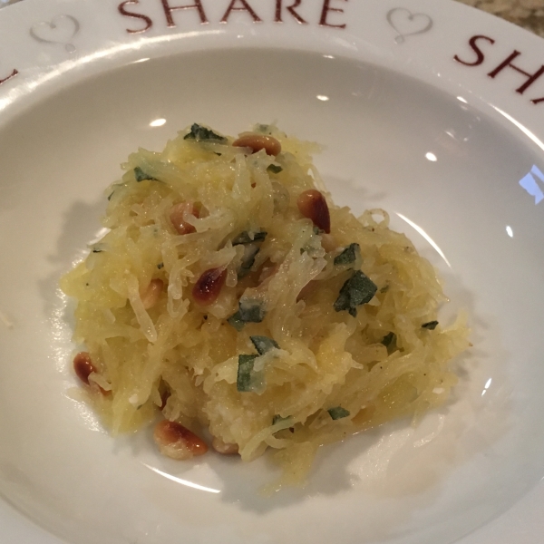 Spaghetti Squash with Pine Nuts, Sage, and Romano