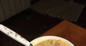 Potato, Ham, Broccoli and Cheese Soup with Baby Dumplings